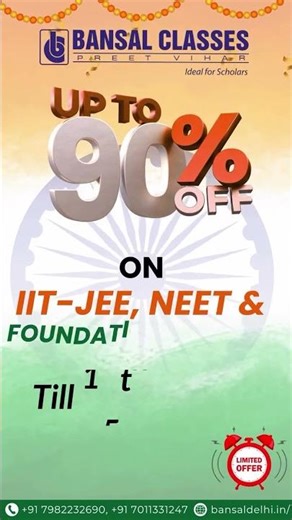 Bansal classes Freedom Offer Live! Offer Valid till 15th Aug 2025 #freedomoffer #bansalclasses