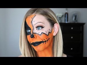 Cracked Pumpkin Makeup Halloween Tutorial