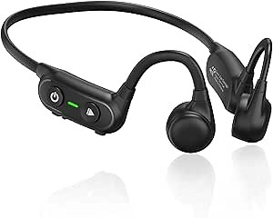 Bone Conduction Headphones Bluetooth 5.3, 2023 Upgraded Open Ear Headphones with Dual Mic, Sweat Resistant Wireless Earphones for Workouts and Running, Sport Headset with 12 Hours Playtime