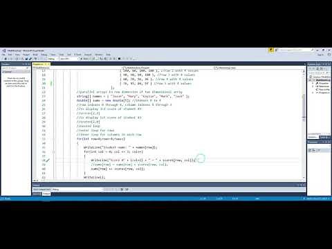 Multidimensional Array C# Programming