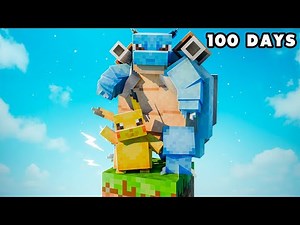 I Spent 100 DAYS in ONE BLOCK Minecraft Pokémon Against my Rival! (Duos Cobblemon)