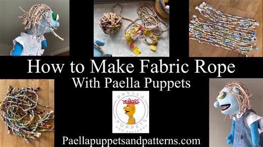 Fabric rope hair tutorial for puppets and dolls 🥰 | Paella Puppets