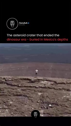 This is the Chicxulub crater, formed when a massive asteroid slammed into Earth around 66 million years ago. A crater is a giant bowl-shaped hole created when something huge collides with the ground. That impact released energy like billions of nuclear bombs - causing wildfires, tsunamis, and throwing so much dust into the air that sunlight was blocked for months. Plants died, food chains collapsed, and eventually dinosaurs went extinct, along with 75% of life on Earth. It was a disaster… but it