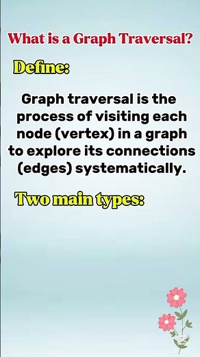 What is graph traversal and it's types||Define graph traversal #computer #education #trending #video