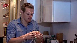 Man really enjoys eating meat that tastes like his own flesh