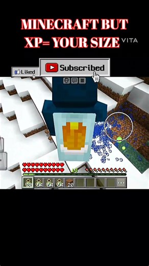 Minecraft but your xp equal your size| #minecraft #viralshort #mod