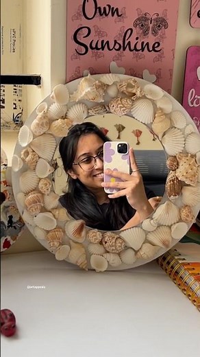Cute DIY Mirror Using Sea Shells😍 #diy #craft #craftideas