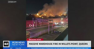 FDNY battling massive warehouse fire in Willets Point, Queens