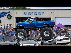 Old School Style Monster Trucks Crushing Cars Part 1 ( Bigfoot Open House 2023 )