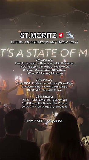 DM TO BOOK YOUR VIP TABLE & RESTAURANT BOOKINGS IN ST.MORITZ 🇨🇭📥🍾 Sold out & Vip Access? With us isn’t a problem. Our concierge services: •Billionaire •Da Vittorio •Paradiso •Langosteria •Suvretta house •Balthazar And more… #stmoritz #stmoritzconcierge #billionairestmoritz #luxuryconcierge