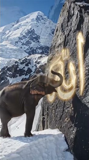writing the name of allah on the mountain#elephant