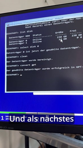 Windows Installation erfolgreich dank korrektem Format