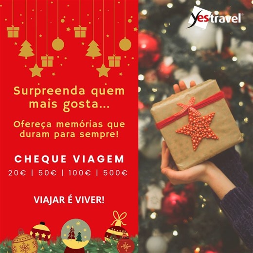  CHEQUES VIAGEM ! Este Natal, ofereça memórias que duram para...