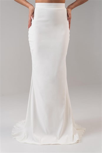 Mermaid Bridal Skirt | Fitted High Waist Wedding Skirt | Ivory Duchess Satin | Train - Etsy