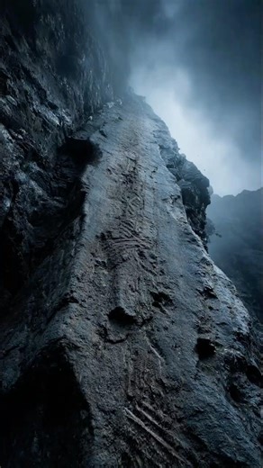 Landslide Exposes Wall With Tool Marks Still Visible