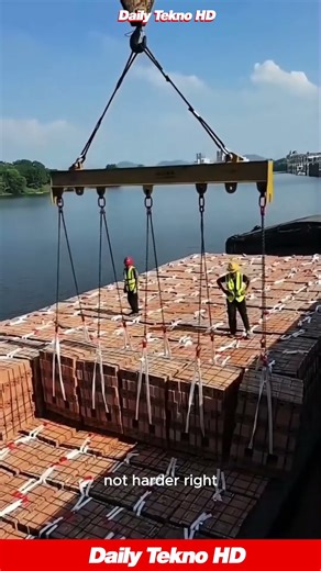 This Crane Just UNLOADED an INSANE Amount of Bricks! 🤯 #HeavyMachinery