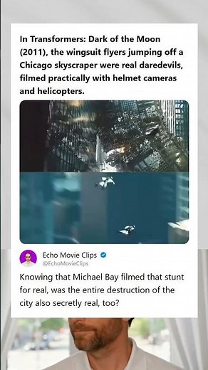 Transformers Dark of the Moon 2011 Real Wingsuit Flyers Jumped Off Chicago Skyscraper