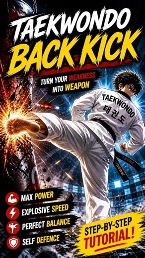 Back Kick itna powerful ki opponent khatam! 💥🥋 #Taekwondo #BackKick #MartialArts #SelfDefense