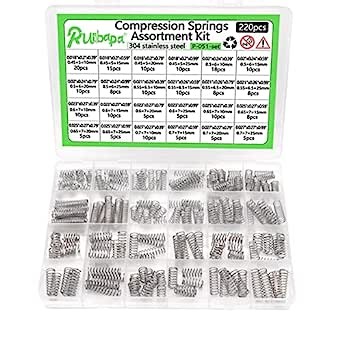 220PCS Compression Springs Assortment Kit 304 Stainless Steel Compression Springs with 24 Different Sizes for Home Repairs P-051-set