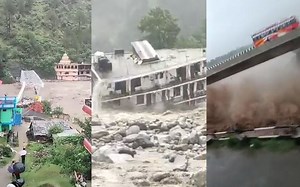 印度北部遭遇暴雨 洪水滔天异常强劲，卷走桥梁冲塌房屋
