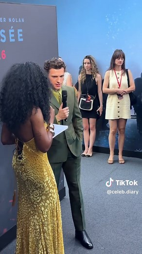 #TomHolland for #TheOdyssey première in #Paris with #Zendaya and #MattDamon