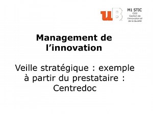 Management de l’innovation - SlideServe
