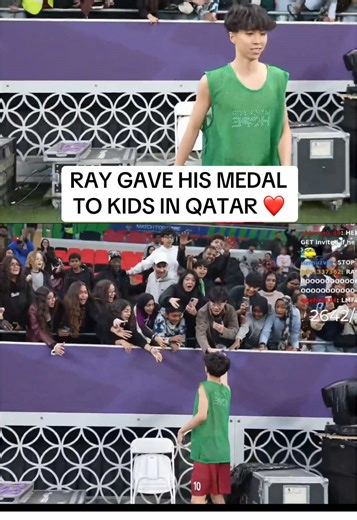 Ray Donates Charity Medal to Kids in Qatar