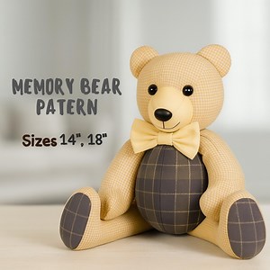 Memory Bear Sewing Pattern | Keepsake Teddy Bear Sewing Pattern | PDF Memorial Bear With Outfit - Etsy