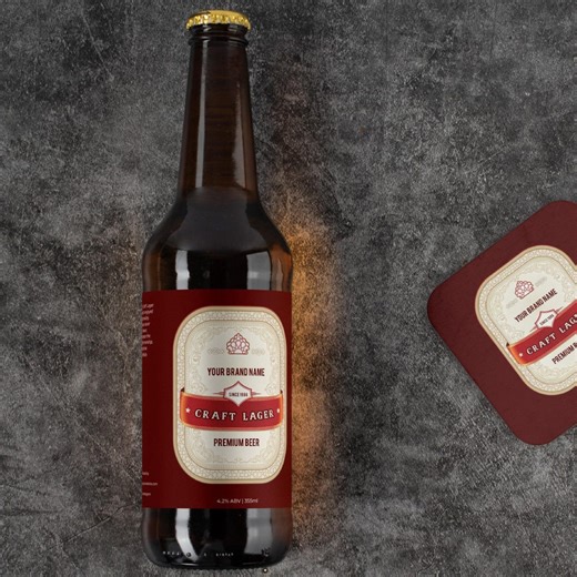 Editable Craft Beer Bottle Label Template: Custom Lager Sticker (digital Download) - Etsy Australia