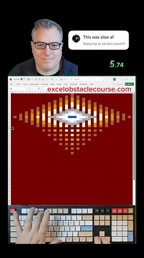 17K views · 112 reactions | Here it is a little faster for ya. #excel #exceltips #speedrun #satisfying #satisfyingvideos | Excel Obstacle Course | Facebook