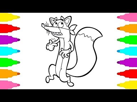 Swiper from Dora The Explorer Coloring Pages | How to Draw fox Swiper from Dora the Explorer