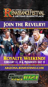 Celtic Weekend at the Arizona Renaissance Festival! NEW! Celtic Legends & Lore Contest! Saturday, March 16 at 1:30pm at the Royal Pavilion. Come celebrate St. Paddy’s Day at the Faire! Show us your Irish spirit contest Sunday, March 17 at 1:30p.m. at the Royal Pavilion. SLAINTE! You could even spot a leprechaun in the shire! Arizona.RenFestInfo.com | Rock 102.1 KFMA | Facebook