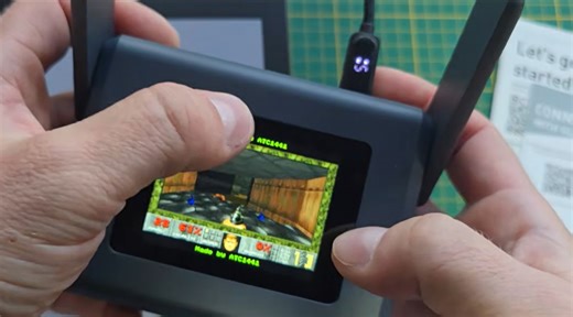 Running DOOM On A Travel Router With Touch Screen