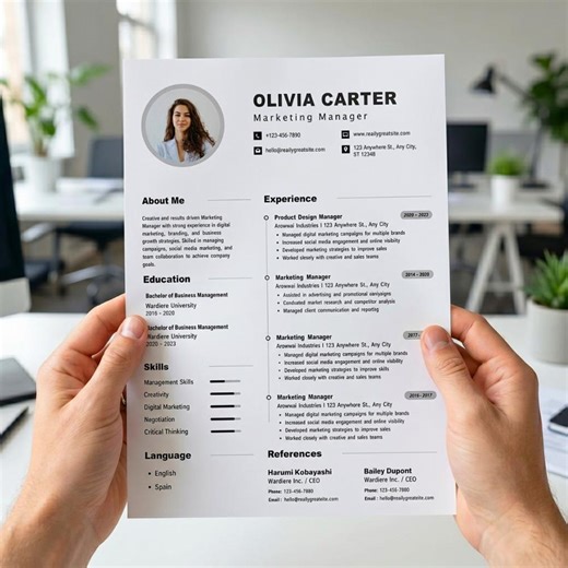 ATS Resume Template, Resume Template Word, ATS CV Resume Template, Minimalist Resume, Professional Resume Template, Digital Download - Etsy