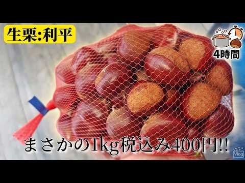 【栗の皮剥き】利平栗のはちみつ渋皮煮の作り方【スブーンで剥こう!】Making Honey Glazed Chestnuts from Scratch | 4-Hour Cooking Process