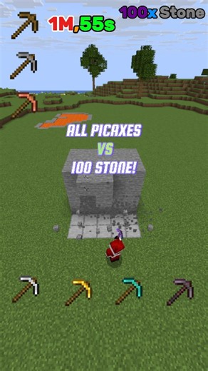Which Pickaxe Mines 100 Blocks the Fastest? ⛏️