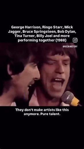 Vikrant Nath on Instagram: "There are concerts. And then there are moments when history casually walks on stage and shrugs. This is 1988. And this is George Harrison, Ringo Starr, Mick Jagger, Bruce Springsteen, Bob Dylan, Tina Turner, Billy Joel — all on one stage. No egos. No speeches. Just pure rock & roll joy. They tear into When I Saw Her Standing There like a bunch of teenagers who still believe music can save the world. No filters. No branding. No choreography. Just legends reminding us w
