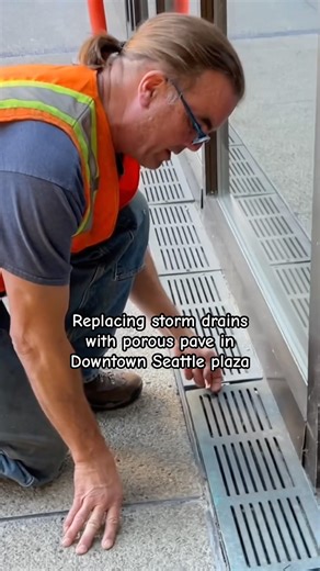 Theft caused these storm drains to disappear. So we added porous pave to manage storm water