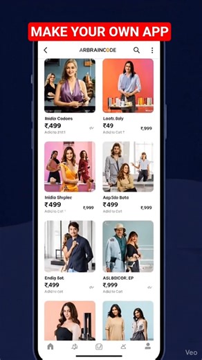Make Your Own E-Commerce App | without coding using ai #shorts #appcreation