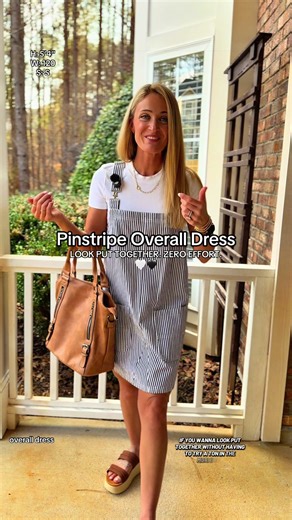 Easy throw-on overall dress that still looks put together. Pockets. Good length. Roomy but structured. 🤍🖤 #dress #overalldress #outfitideas #everydayfashion #tiktokshopspringglowup