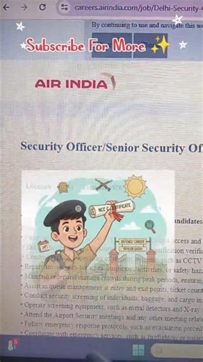 Air India Security Officer Vacancy ✈️ | Apply Now | Latest Airport Job