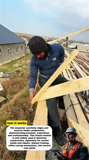 Traditional Roof Framing with Hammer and Nails | Skilled Carpentry Work