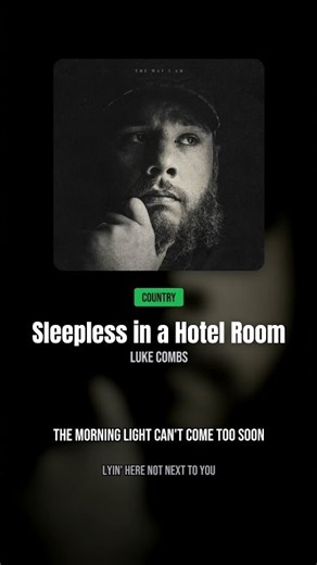 Sleepless in a Hotel Room - Luke Combs (Letra/Lyrics) #shorts