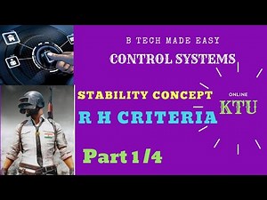 Stability analysis / R H criteria/Control Systems | Network Theory :PART:1/4