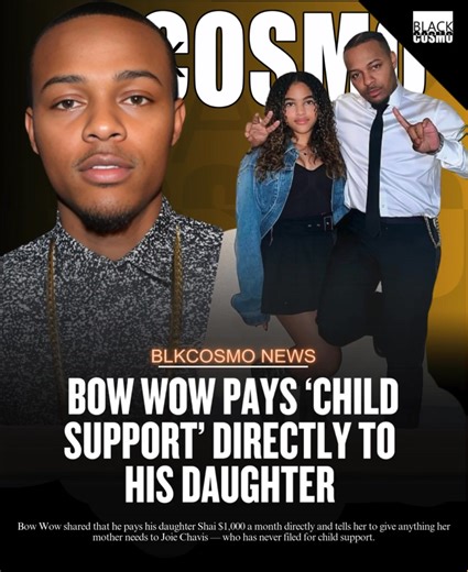 Black Cosmopolitans, Bow Wow is opening up about his co-parenting dynamic with Joie Chavis — and the decision that’s kept them out of court for 14 years. According to Bow, Joie has never put him on child support for their daughter Shai Moss. Instead, he takes a personal route: giving Shai $1,000 a month directly and trusting her to pass along anything her mom might need. While many celebs end up in messy child support battles, Bow Wow says this low-key arrangement works for their family. It’s a 