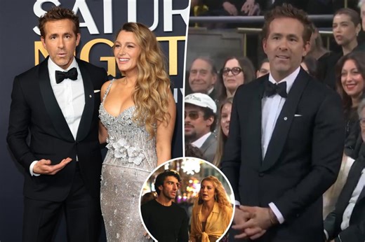 Ryan Reynolds jokes about Justin Baldoni drama with Blake Lively in ‘SNL 50’ audience: ‘What have you heard?’