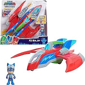 PJ Masks PJ Air Jet Playset Includes Catboy, Airplane and Spaceship Toys for 3 Year Olds, Kids Toys for Ages 3 Up by Just Play
