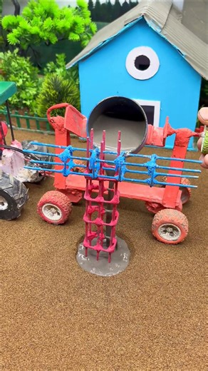 😱 Amazing Mini Tractor Pillar Making Machine | Real Working DIY Baige #shorts #youtubeshorts