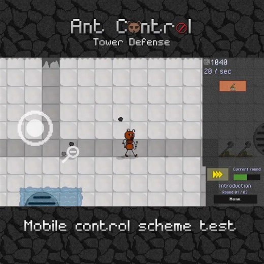 Ant Control TD - Mobile control scheme test