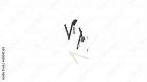 Compass icon animation isometric best object on white backgound